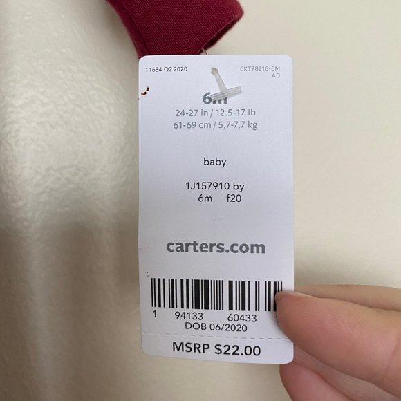 Carter's Floral Fleece Jumpsuit - 6 Months - Picture 2 of 2